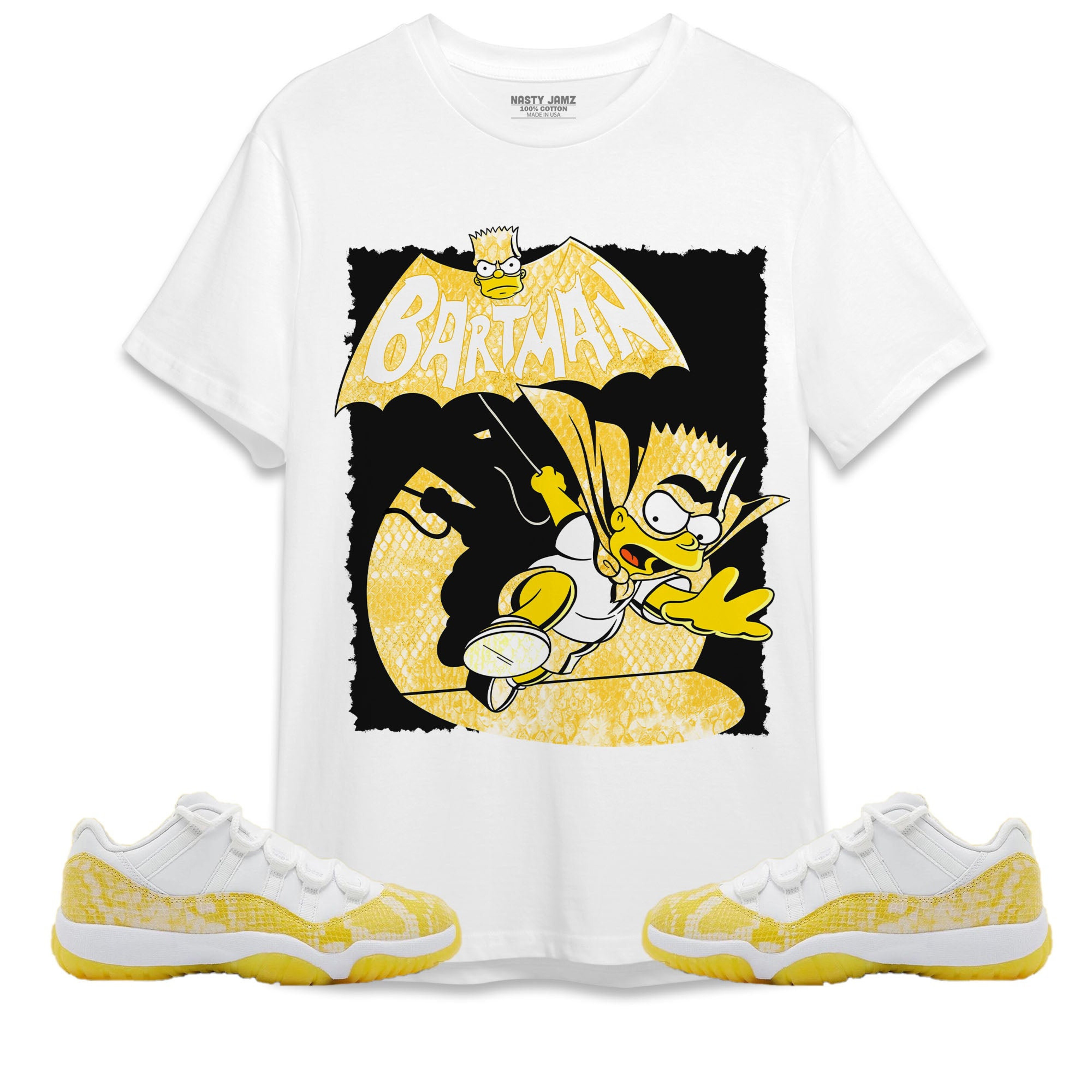 Jordan 11 Low Yellow Snakeskin Unisex Shirt, Hoodie Sweatshirt Bartman Simpson, Shirt To Match Sneaker