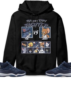Jordan 11 Midnight Navy Unisex Sweatshirt, Hoodie, Cat And Mouse Fighter, Shirt To Match Sneaker