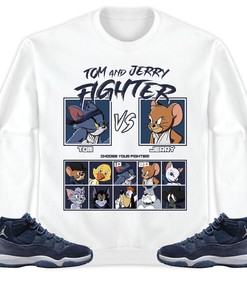 Jordan 11 Midnight Navy Unisex Sweatshirt, Hoodie, Cat And Mouse Fighter, Shirt To Match Sneaker