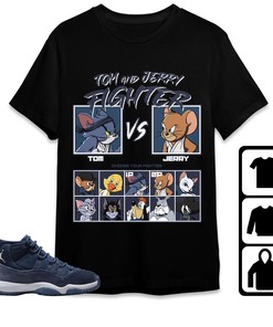 Jordan 11 Midnight Navy Unisex T-Shirt, Sweatshirt, Hoodie, Cat And Mouse Fighter, Shirt To Match Sneaker