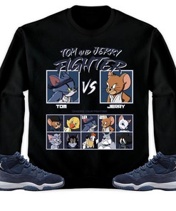 Jordan 11 Midnight Navy Unisex T-Shirt, Sweatshirt, Hoodie, Cat And Mouse Fighter, Shirt To Match Sneaker