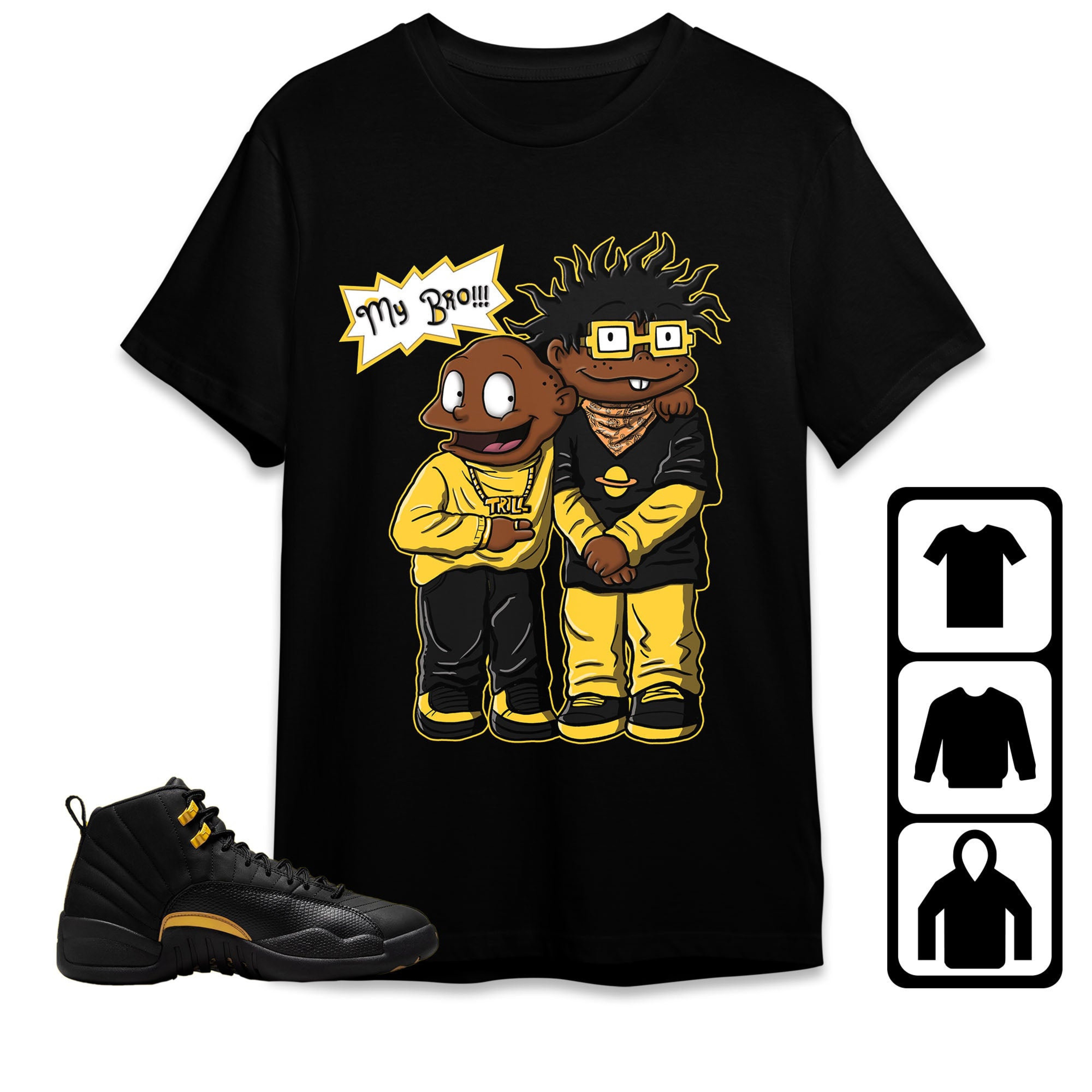 Jordan 12 Black Taxi Unisex Shirt Brother, Shirt To Match Sneaker