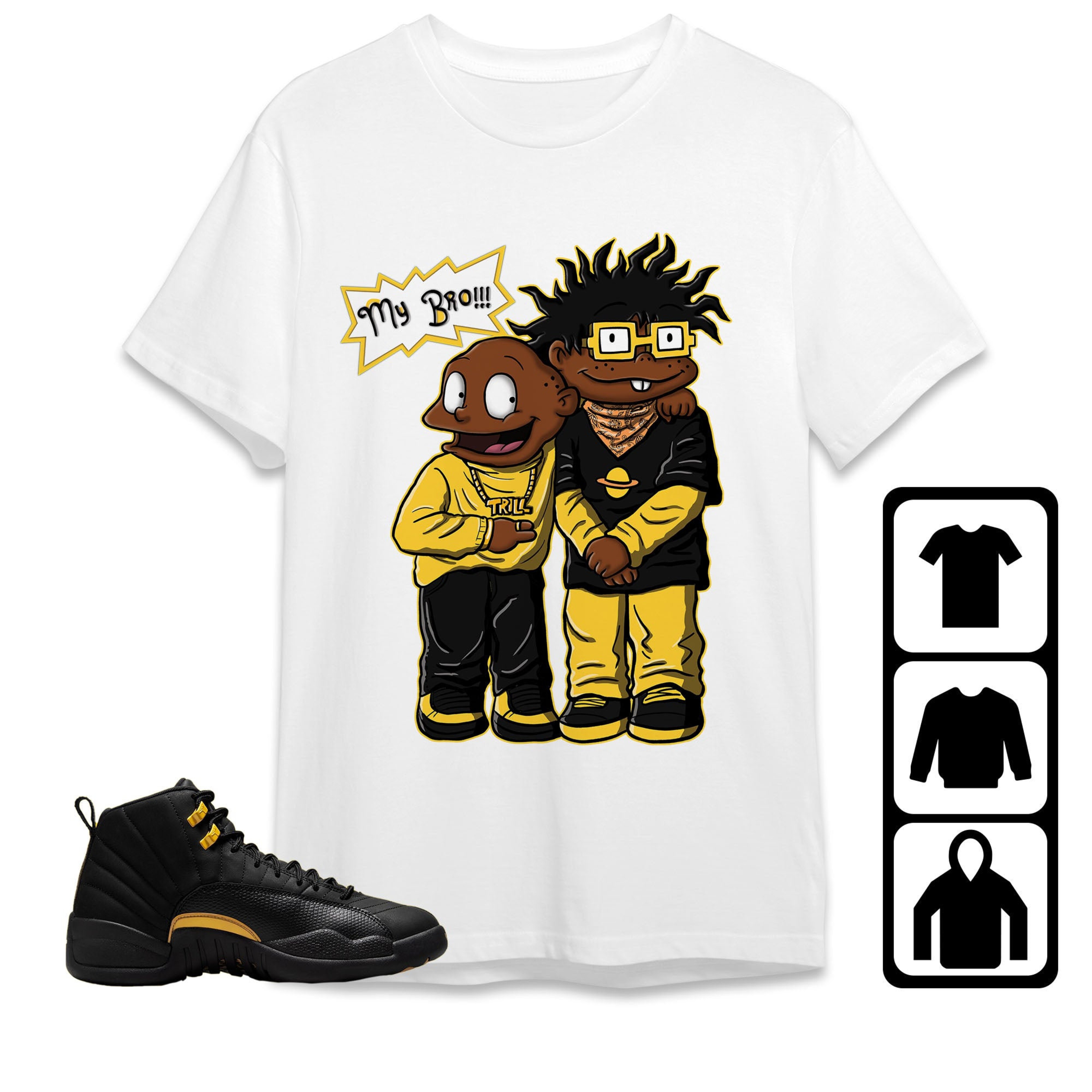 Jordan 12 Black Taxi Unisex Shirt Brother, Shirt To Match Sneaker