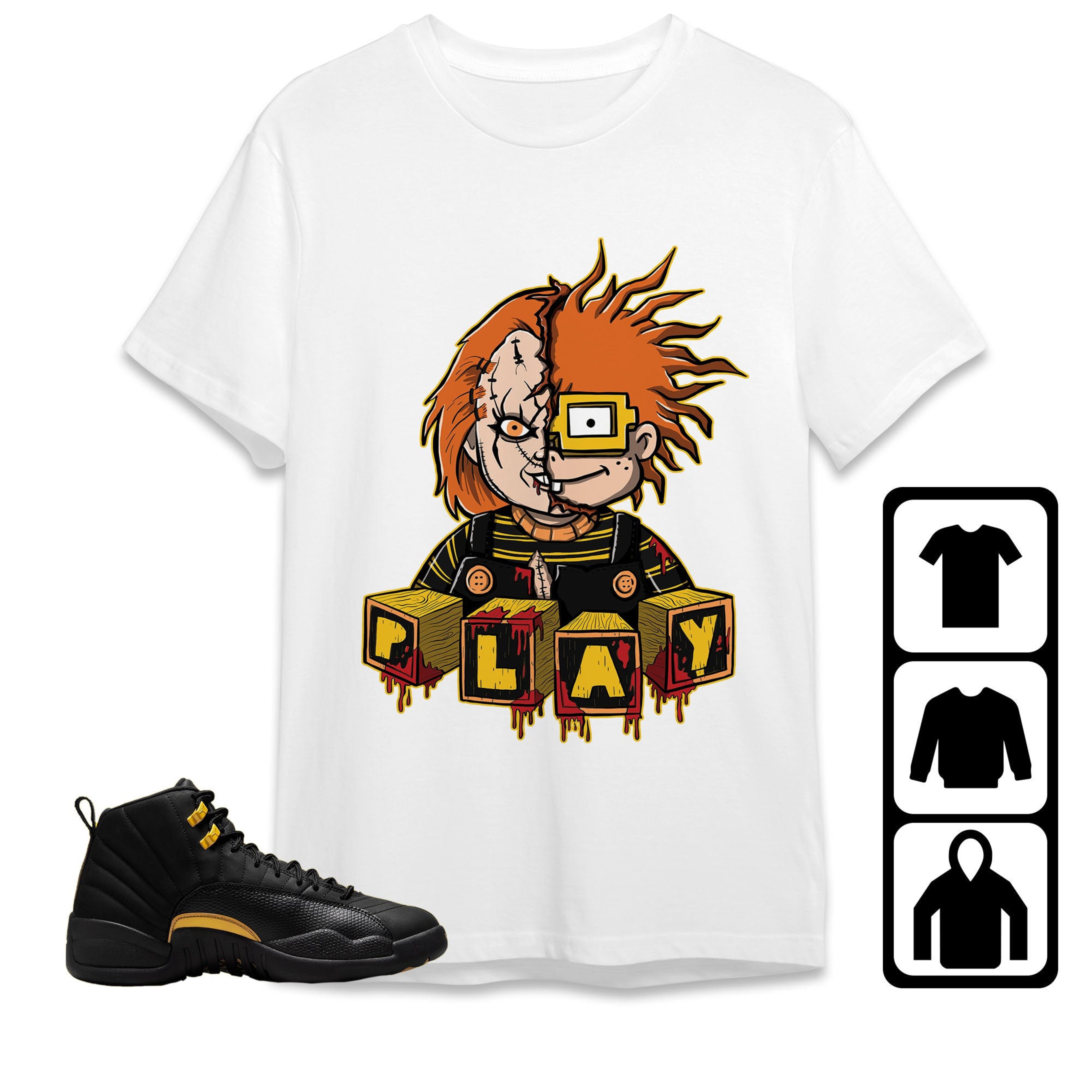Jordan 12 Black Taxi Unisex Shirt Chucky, Shirt To Match Sneaker