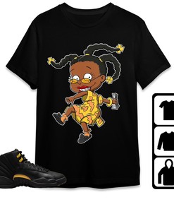 Jordan 12 Black Taxi Unisex Shirt Melanin, Shirt To Match Sneaker