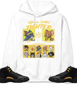 Jordan 12 Black Taxi Unisex Sweatshirt, Hoodie, Cat And Mouse Fighter, Shirt To Match Sneaker