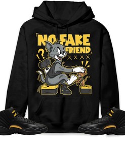 Jordan 12 Black Taxi Unisex Sweatshirt, Hoodie Fake Friend Cat And Mouse, Shirt To Match Sneaker