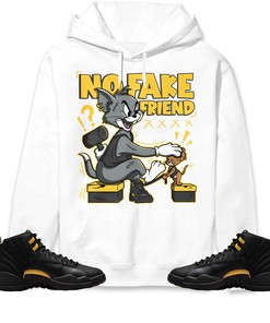 Jordan 12 Black Taxi Unisex Sweatshirt, Hoodie Fake Friend Cat And Mouse, Shirt To Match Sneaker