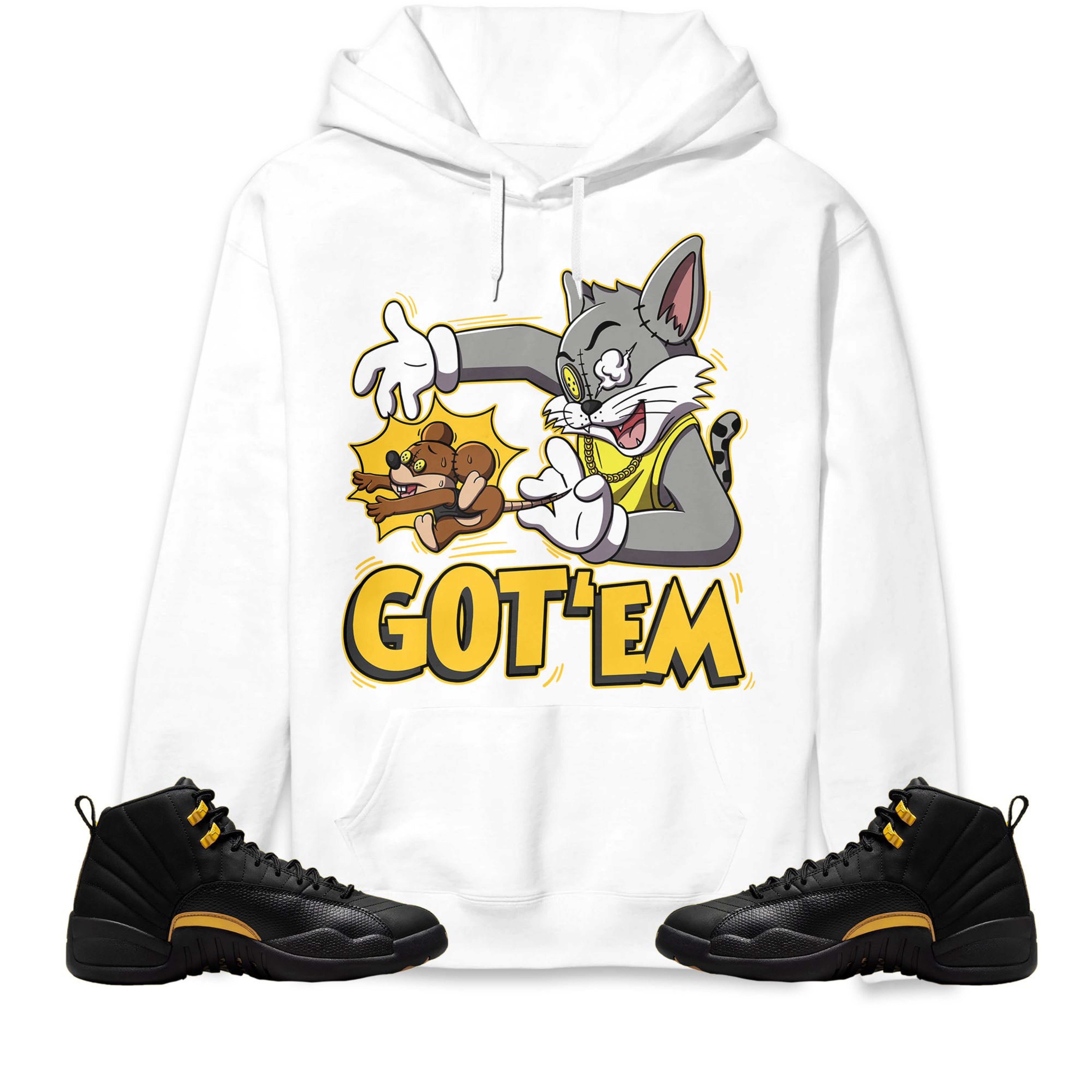 Jordan 12 Black Taxi Unisex Sweatshirt, Hoodie Got Em Cat And Mouse, Shirt To Match Sneaker