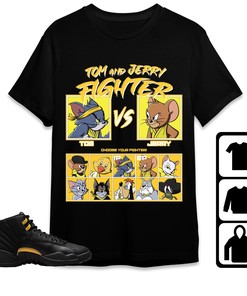 Jordan 12 Black Taxi Unisex T-Shirt, Sweatshirt, Hoodie, Cat And Mouse Fighter, Shirt To Match Sneaker