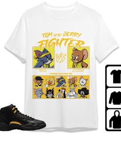 Jordan 12 Black Taxi Unisex T-Shirt, Sweatshirt, Hoodie, Cat And Mouse Fighter, Shirt To Match Sneaker
