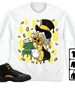 Jordan 12 Black Taxi Unisex T-Shirt, Tee, Sweatshirt, Hoodie, Scrooge McDuck Drippin, Shirt To Match Sneaker