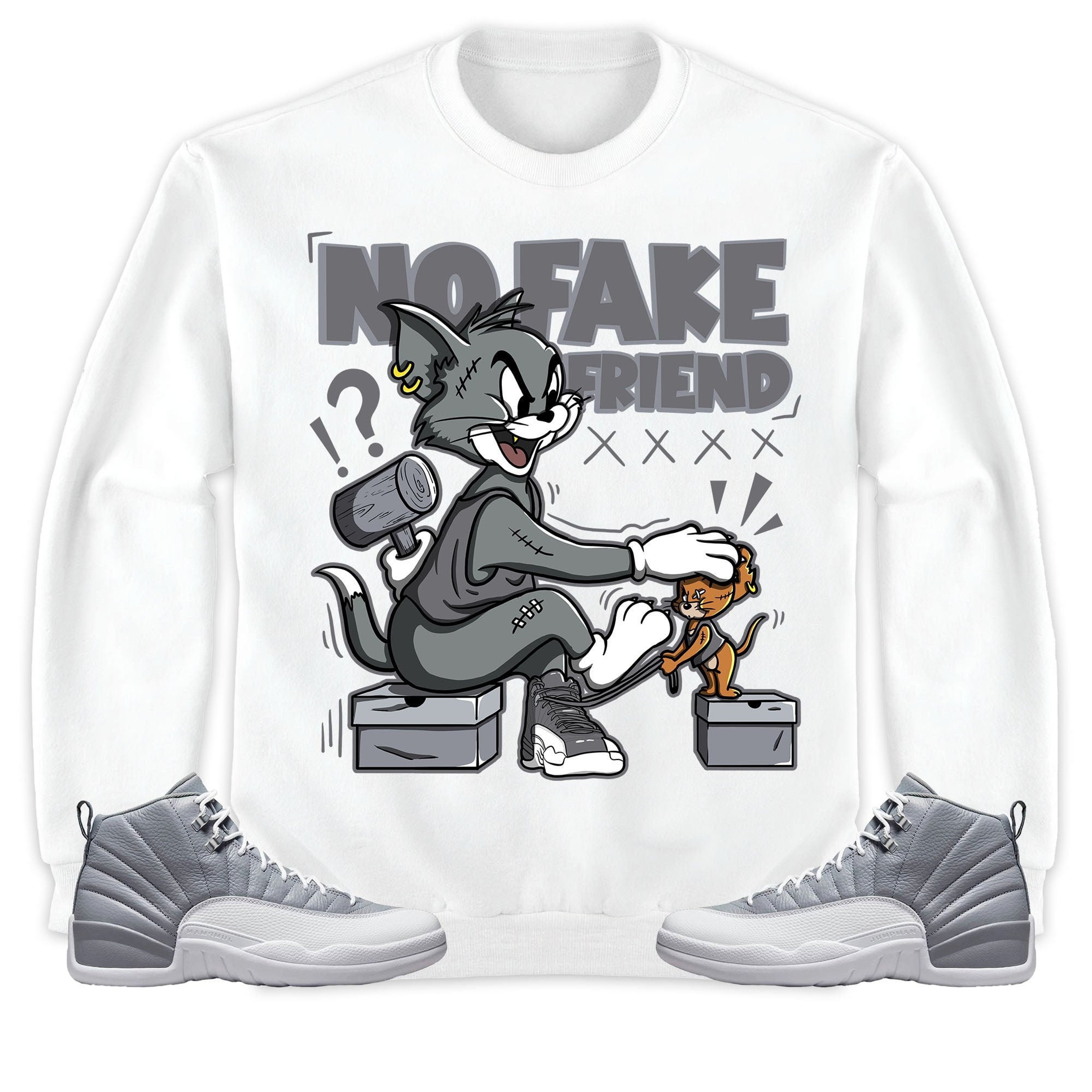 Jordan 12 Retro Stealth Unisex Shirt Fake Friend Cat And Mouse, Shirt To Match Sneaker