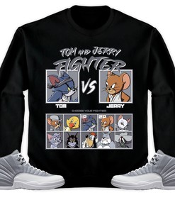 Jordan 12 Retro Stealth Unisex Sweatshirt, Hoodie, Cat And Mouse Fighter, Shirt To Match Sneaker