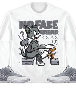 Jordan 12 Retro Stealth Unisex Sweatshirt, Hoodie Fake Friend Cat And Mouse, Shirt To Match Sneaker