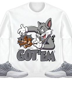 Jordan 12 Retro Stealth Unisex Sweatshirt, Hoodie Got Em Cat And Mouse, Shirt To Match Sneaker