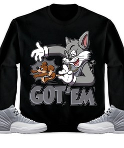 Jordan 12 Retro Stealth Unisex Sweatshirt, Hoodie Got Em Cat And Mouse, Shirt To Match Sneaker