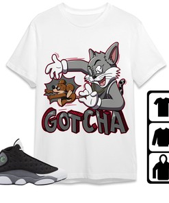 Jordan 13 Black Flint Unisex Shirt Gotcha Cat And Mouse, Shirt To Match Sneaker