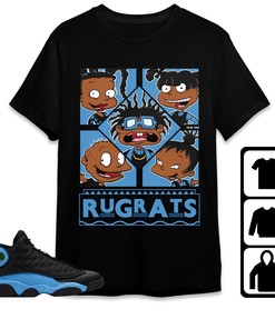 Jordan 13 Black University Blue Unisex Shirt 90s TV Style, Shirt To Match Sneaker