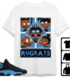Jordan 13 Black University Blue Unisex Shirt 90s TV Style, Shirt To Match Sneaker