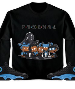 Jordan 13 Black University Blue Unisex Shirt Friends, Shirt To Match Sneaker