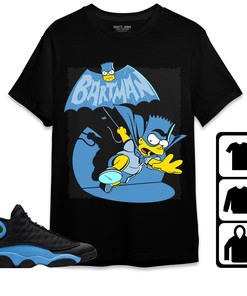 Jordan 13 Black University Blue Unisex Shirt, Hoodie Sweatshirt Bartman Simpson, Shirt To Match Sneaker