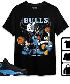 Jordan 13 Black University Blue Unisex Shirt, Hoodie Sweatshirt Disney Basketball, Shirt To Match Sneaker