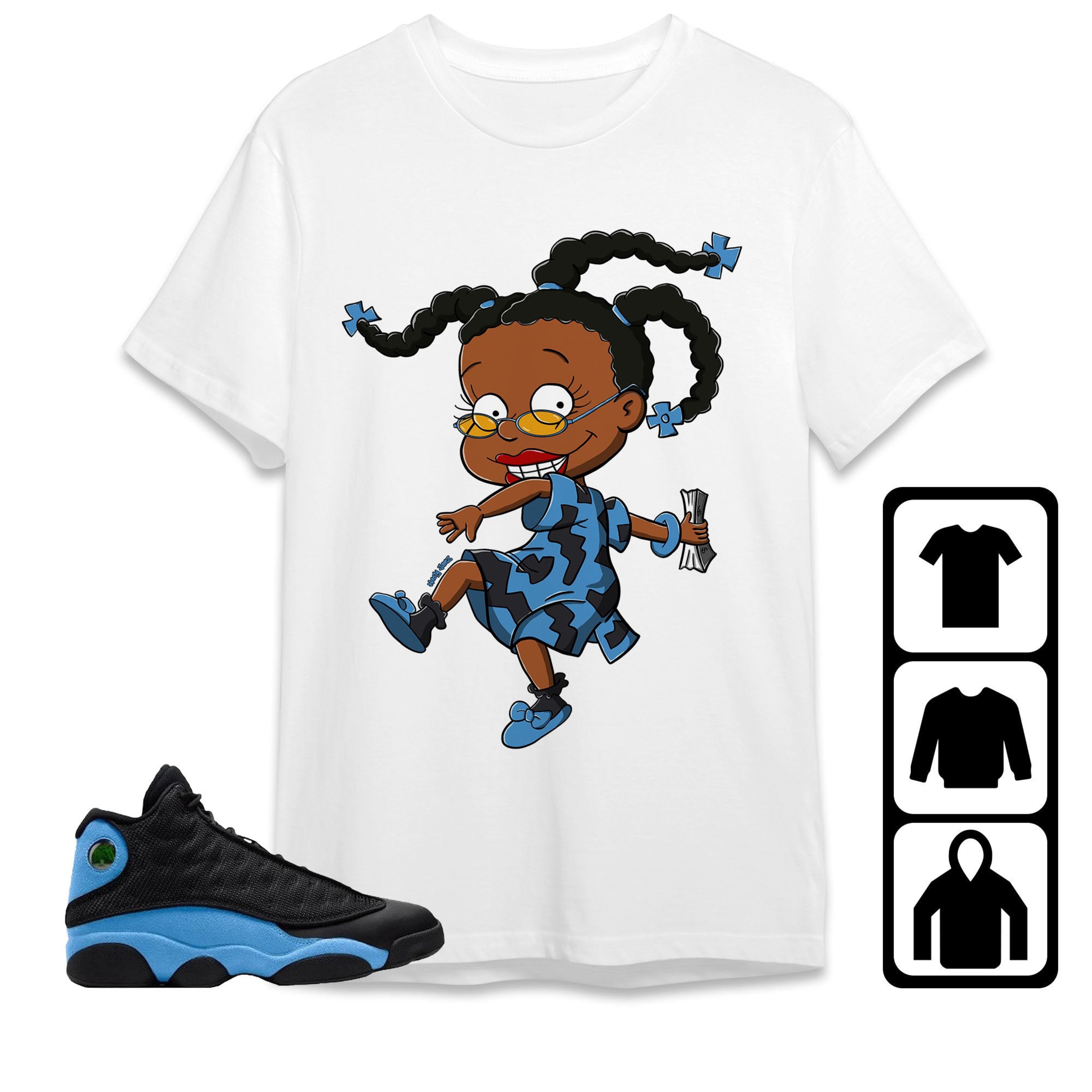 Jordan 13 Black University Blue Unisex Shirt Melanin, Shirt To Match Sneaker