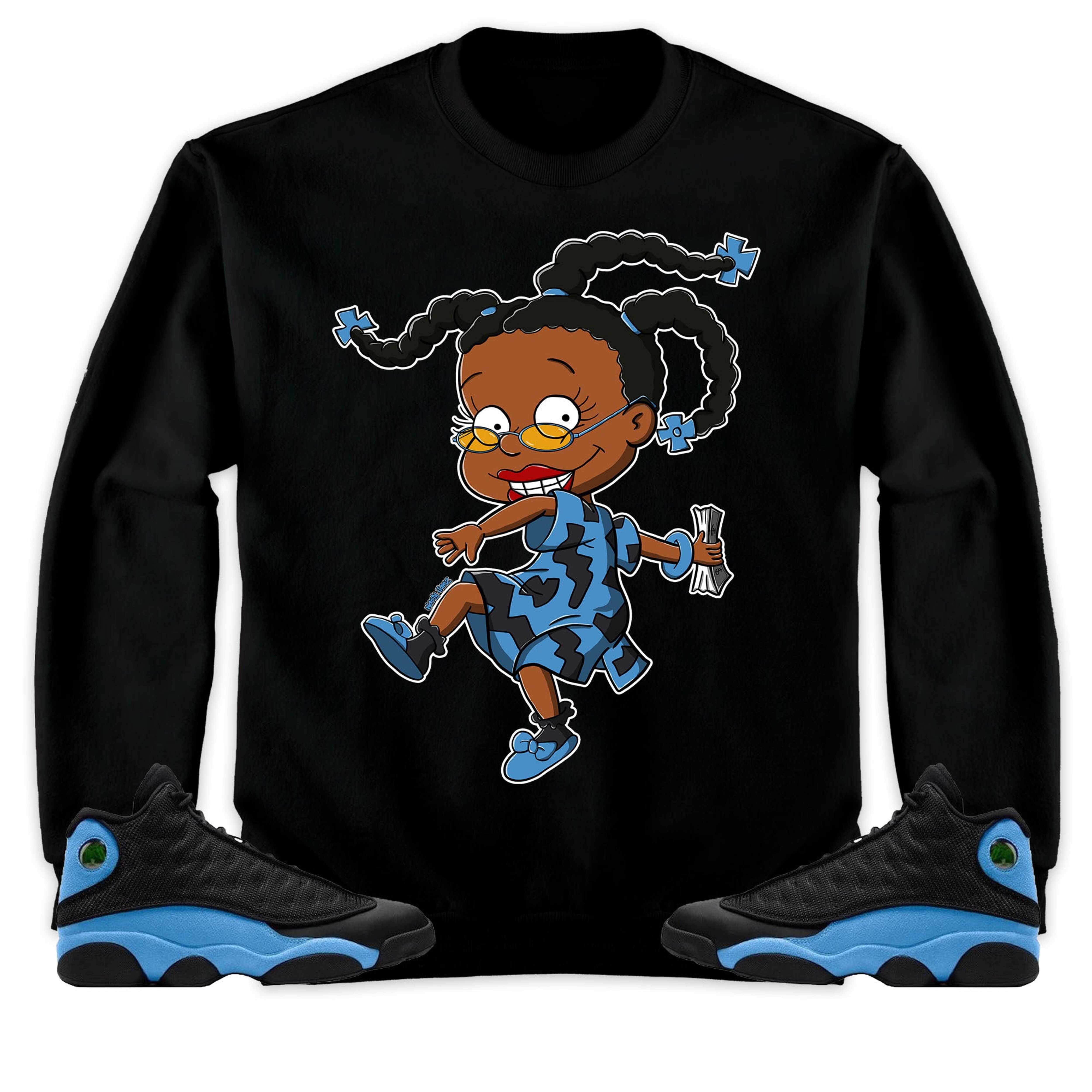 Jordan 13 Black University Blue Unisex Shirt Melanin, Shirt To Match Sneaker