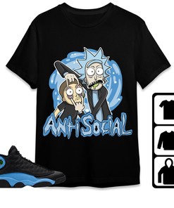 Jordan 13 Black University Blue Unisex Shirt Rick Anti Social, Shirt To Match Sneaker
