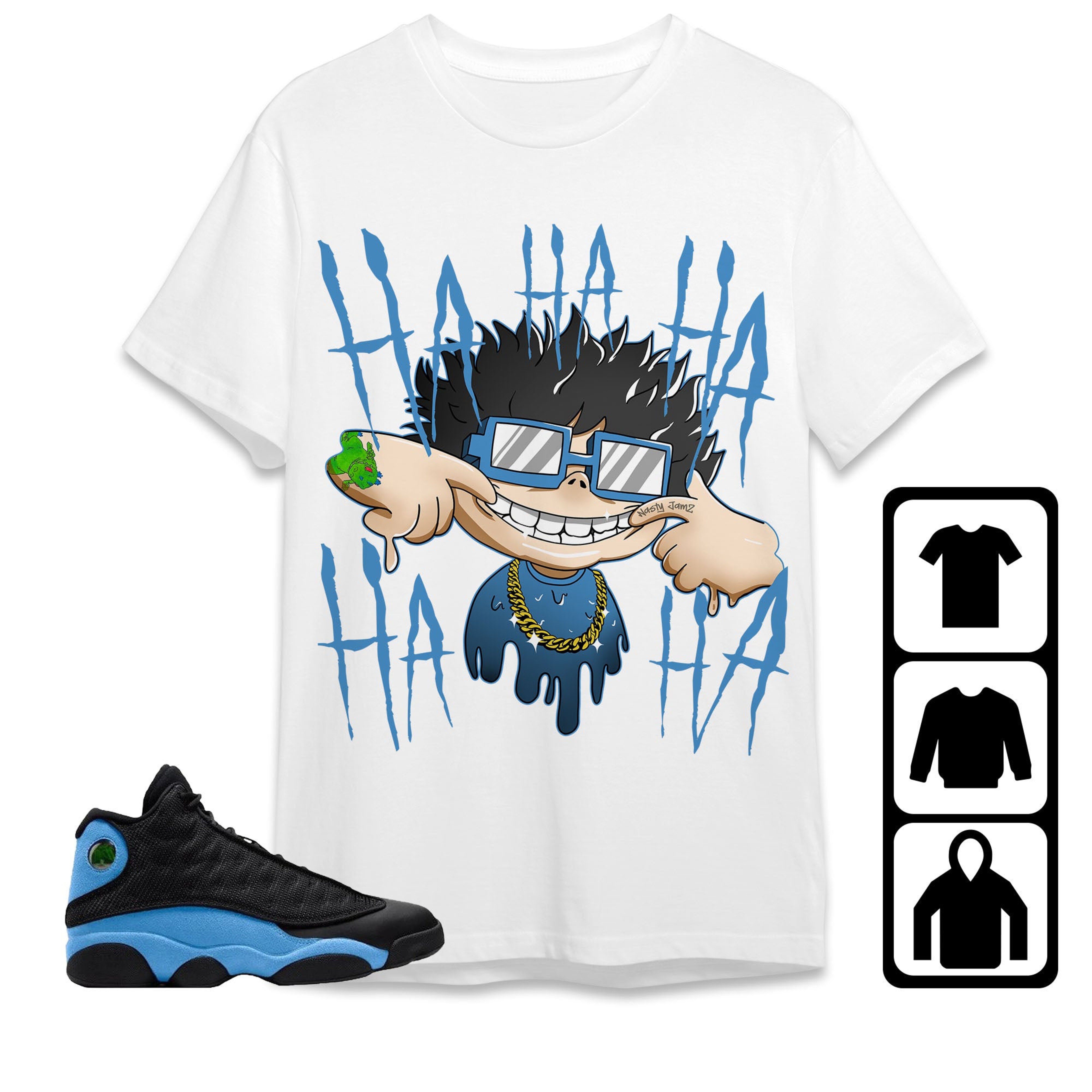 Jordan 13 Black University Blue Unisex Shirt We Are All Clown, Shirt To Match Sneaker