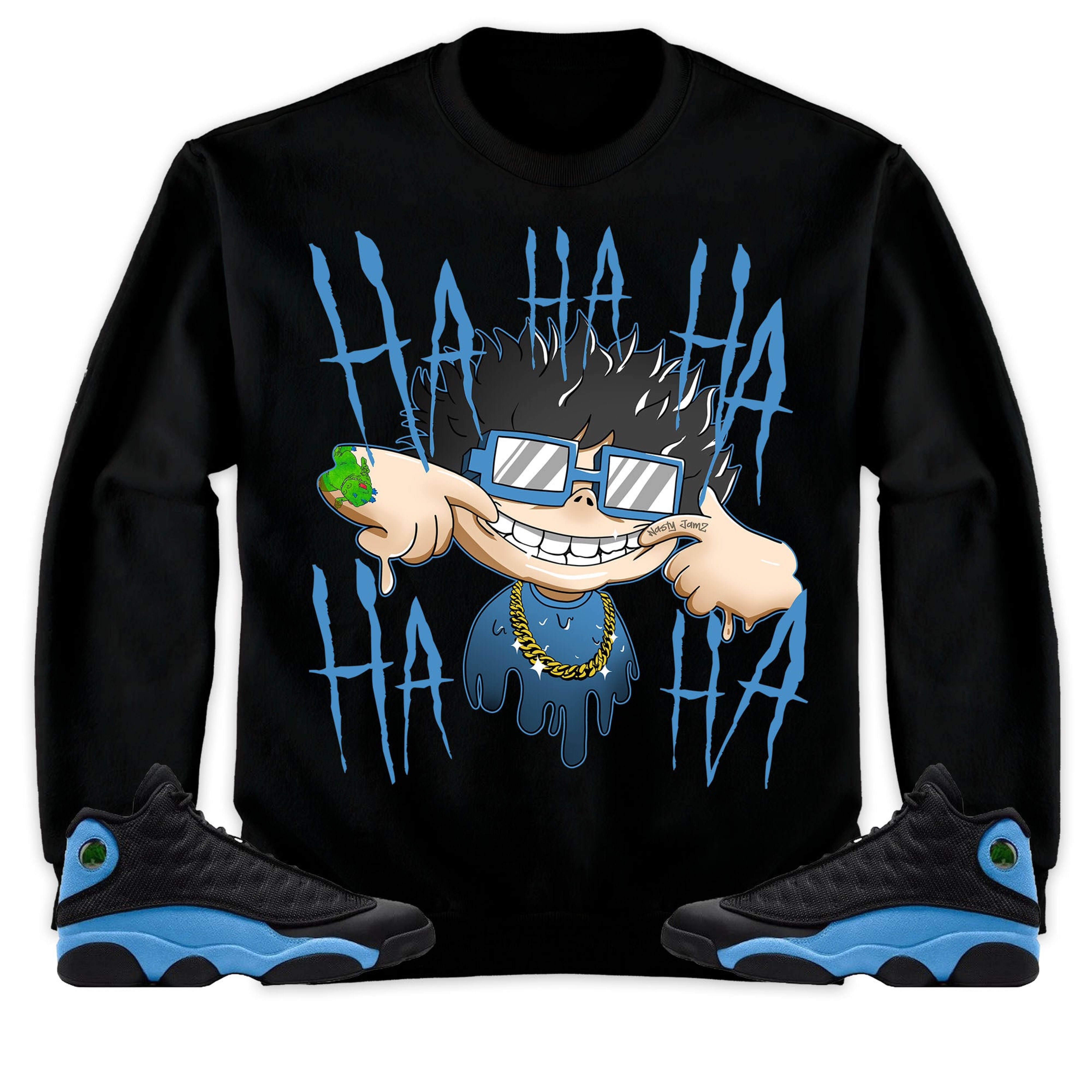 Jordan 13 Black University Blue Unisex Shirt We Are All Clown, Shirt To Match Sneaker