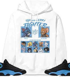 Jordan 13 Black University Blue Unisex Sweatshirt, Hoodie, Cat And Mouse Fighter, Shirt To Match Sneaker
