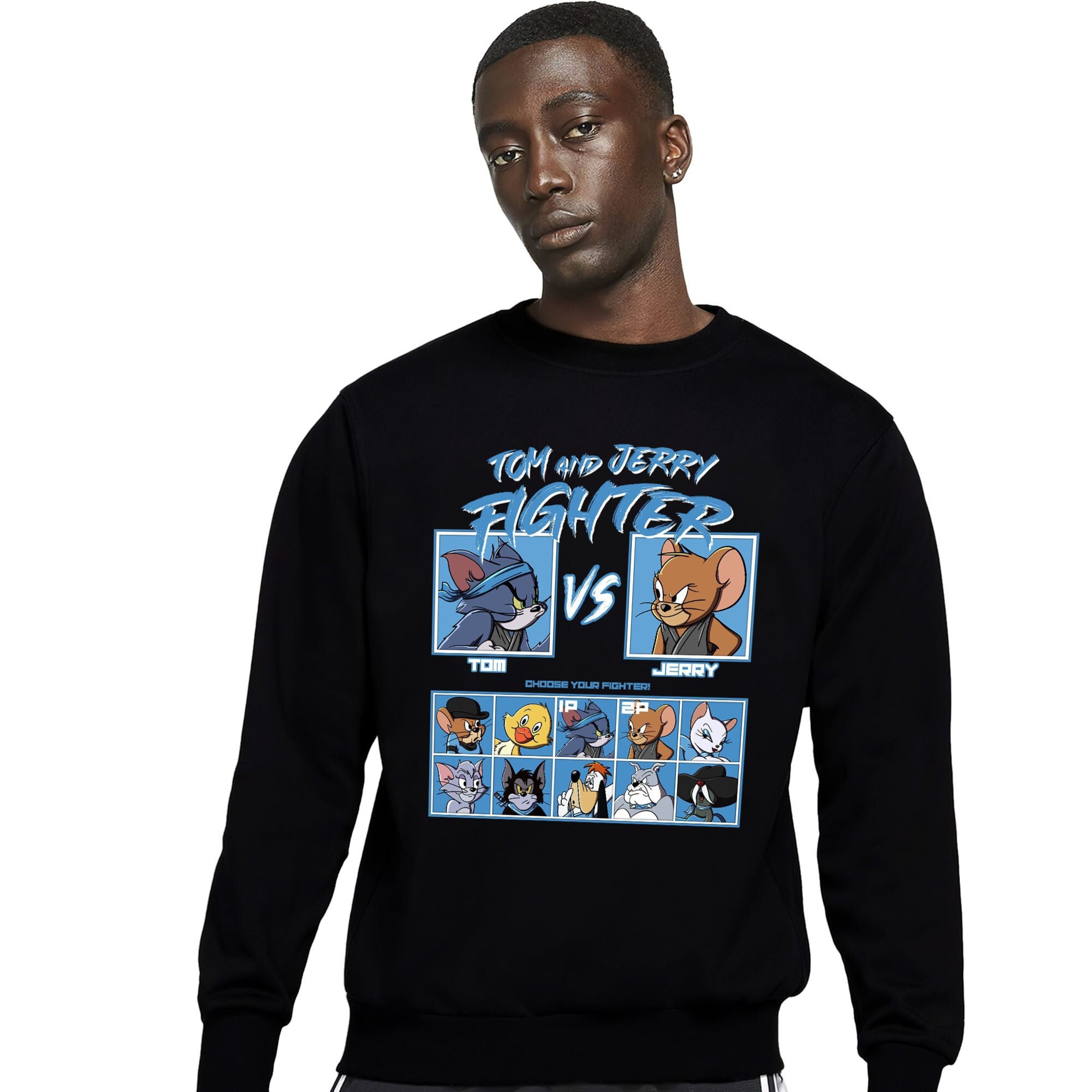 Jordan 13 Black University Blue Unisex Sweatshirt, Hoodie, Cat And Mouse Fighter, Shirt To Match Sneaker
