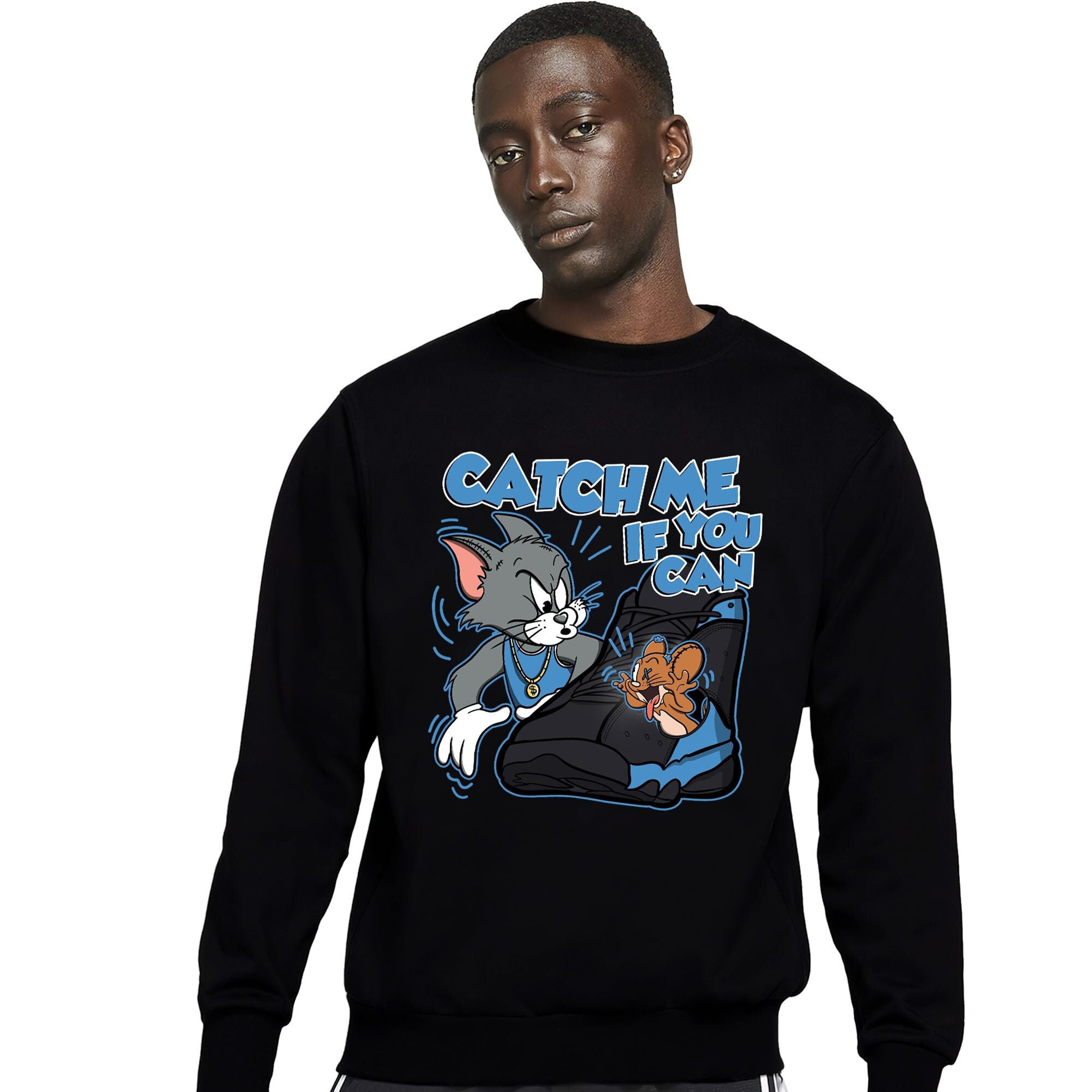 Jordan 13 Black University Blue Unisex Sweatshirt, Hoodie, Catch Me If You Can, Shirt To Match Sneaker