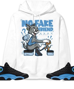 Jordan 13 Black University Blue Unisex Sweatshirt, Hoodie Fake Friend Cat And Mouse, Shirt To Match Sneaker