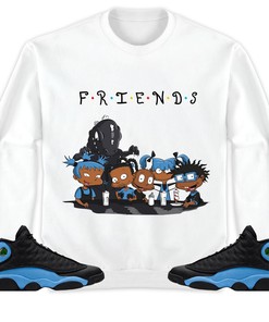 Jordan 13 Black University Blue Unisex Sweatshirt, Hoodie Friends, Shirt To Match Sneaker