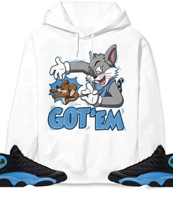 Jordan 13 Black University Blue Unisex Sweatshirt, Hoodie Got Em Cat And Mouse, Shirt To Match Sneaker