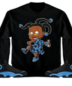 Jordan 13 Black University Blue Unisex Sweatshirt, Hoodie Melanin, Shirt To Match Sneaker