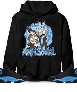 Jordan 13 Black University Blue Unisex Sweatshirt, Hoodie Rick Anti Social, Shirt To Match Sneaker