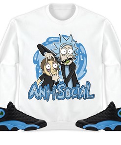 Jordan 13 Black University Blue Unisex Sweatshirt, Hoodie Rick Anti Social, Shirt To Match Sneaker