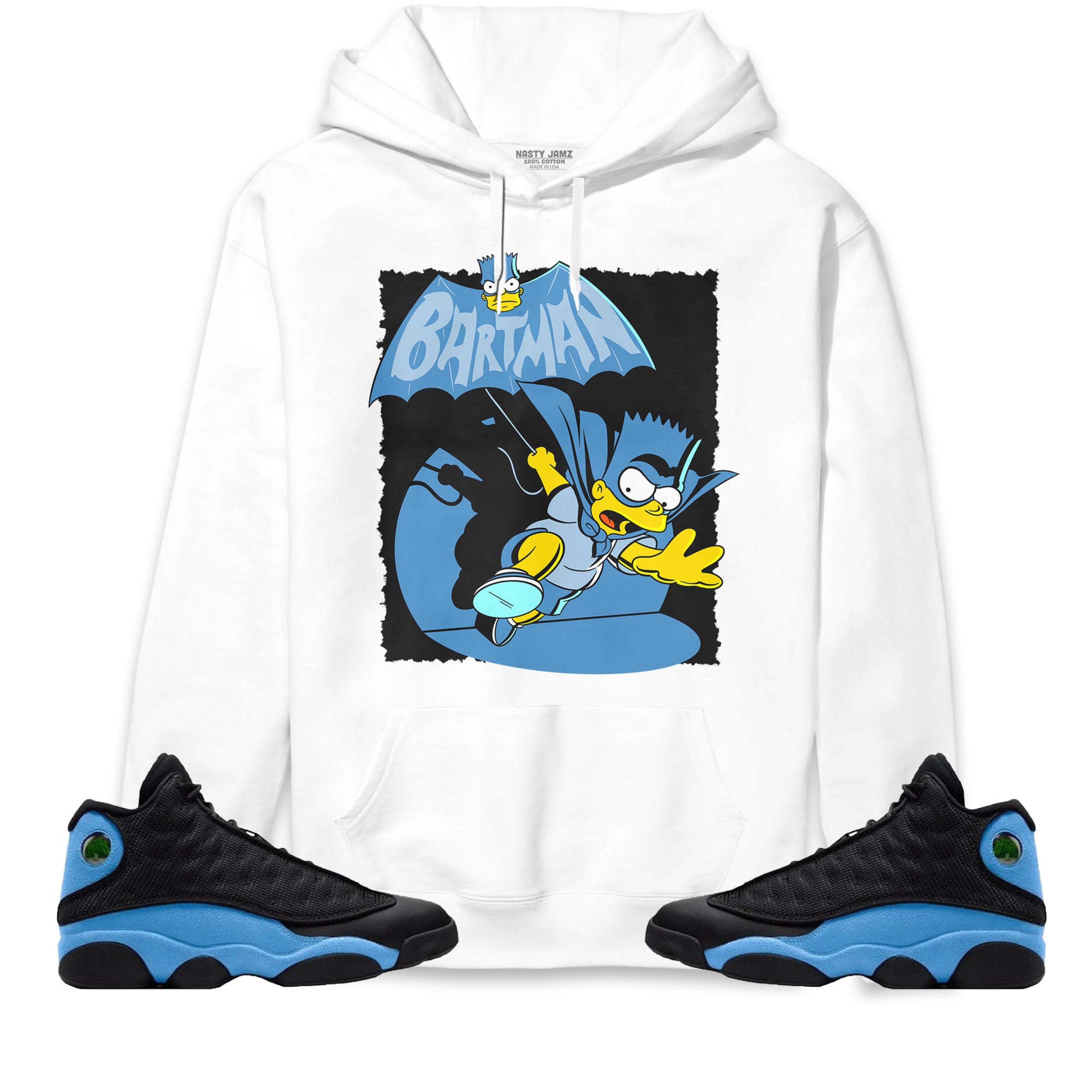 Jordan 13 Black University Blue Unisex Sweatshirt, Hoodie Shirts Bartman Simpson, Shirt To Match Sneaker