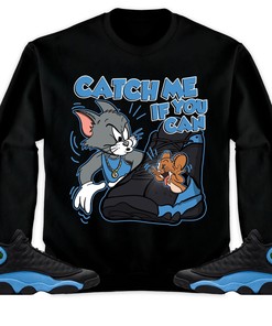 Jordan 13 Black University Blue Unisex T-Shirt, Catch Me If You Can, Shirt To Match Sneaker