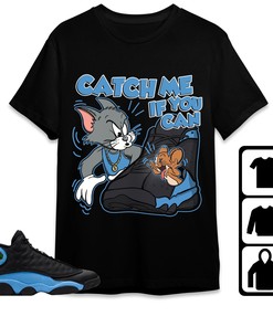 Jordan 13 Black University Blue Unisex T-Shirt, Catch Me If You Can, Shirt To Match Sneaker