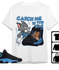 Jordan 13 Black University Blue Unisex T-Shirt, Catch Me If You Can, Shirt To Match Sneaker