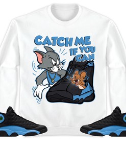 Jordan 13 Black University Blue Unisex T-Shirt, Catch Me If You Can, Shirt To Match Sneaker