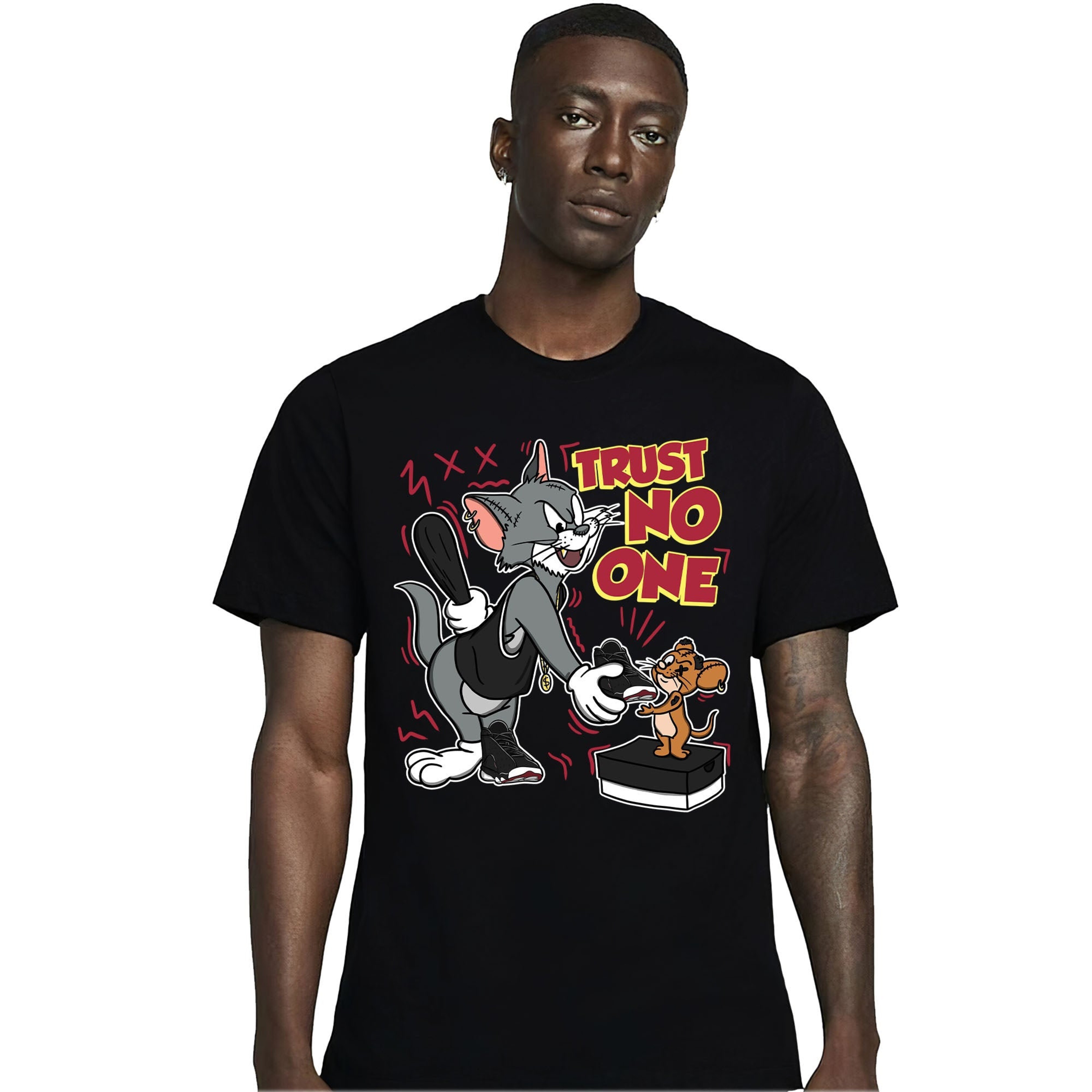 Jordan 13 Playoffs Unisex T-Shirt, Tee, Trust No One Cat And Mouse, Shirt To Match Sneaker