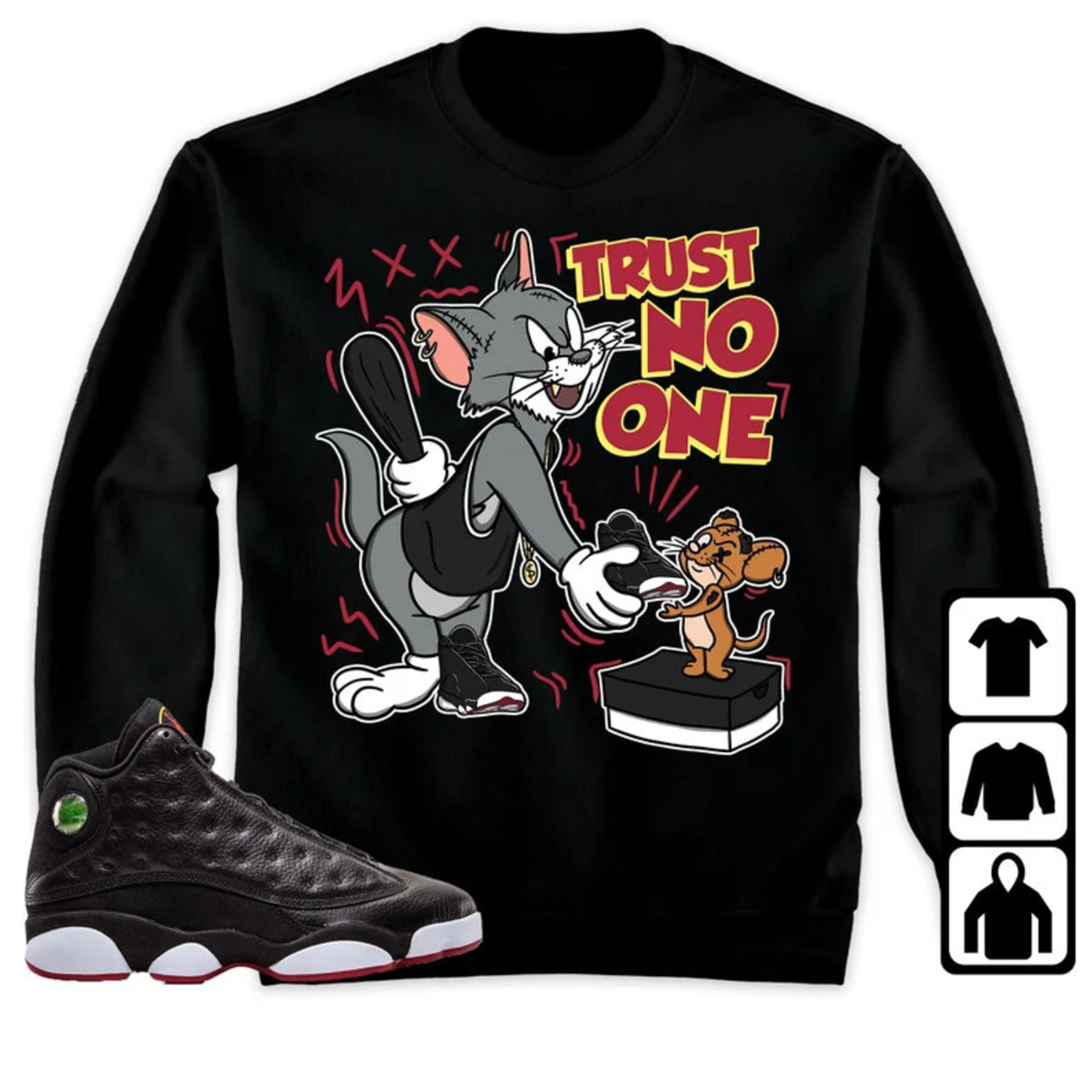 Jordan 13 Playoffs Unisex T-Shirt, Trust No One Cat And Mouse, Shirt To Match Sneaker