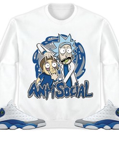 Jordan 13 Retro French Blue Unisex Shirt Rick Anti Social, Shirt To Match Sneaker