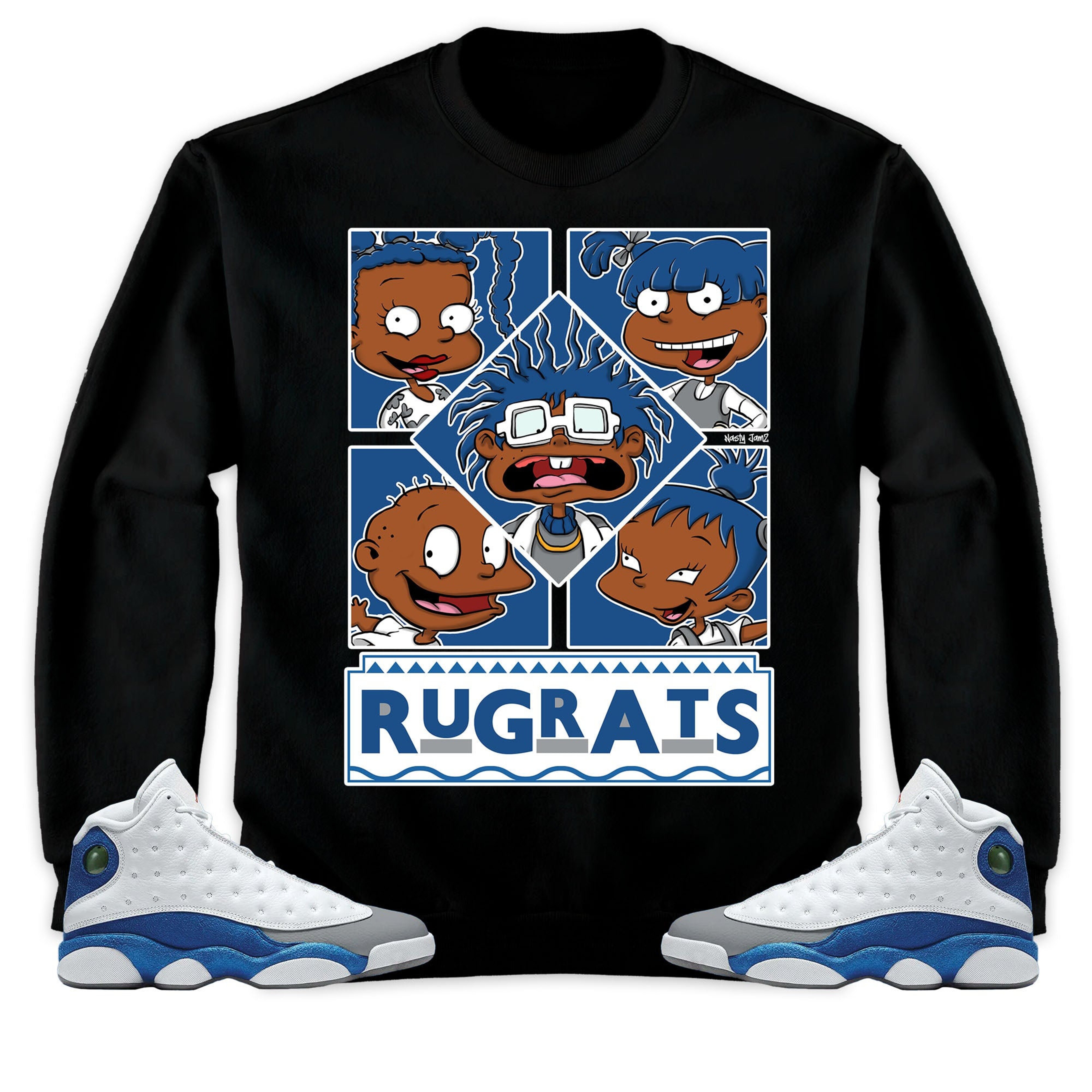 Jordan 13 Retro French Blue Unisex Sweatshirt, Hoodie 90s TV Style, Shirt To Match Sneaker